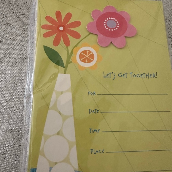 NWT 2 of Vintage Party Express from Hallmark, 8 Invitations 8 Envelopes Floral - Picture 5 of 10